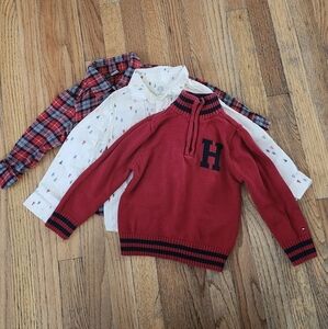 Bundle 1 Tommy Hilfiger sweater and 2 shirt long Sleeve. size 3T
